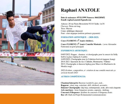 Parcours professionnel de Raphaël Anatole.